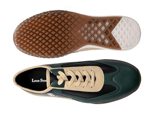 LOUIS STITCH Men’s Green and Black Casual Lightweight Lace-Up Sneakers for Men| Cushioned Comfort | Dual-Color TPR Sole | Lightweight & Comfortable Casual Lace-Up Shoes | LSP-SNK-AVI-017 | UK-11