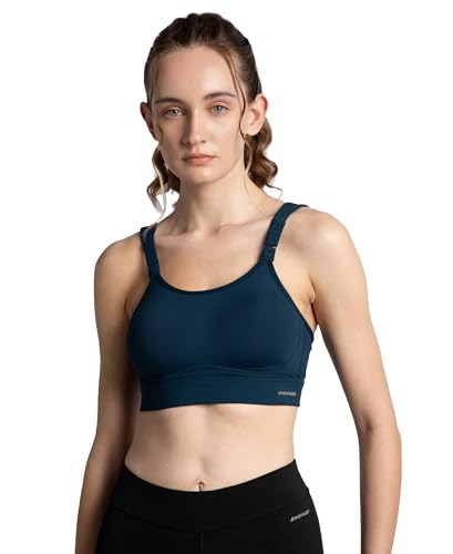 Jockey MI16 Women's Wirefree Padded Soft Touch Microfiber Elastane Stretch Full Coverage Racerback Sports Bra with StayDry Treatment_Pageant Blue_M