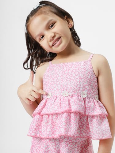 Nauti nati All Over Floral Print Sleeveless Top with Pants Set