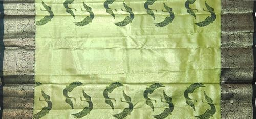VFCollections Women's Traditional Handloom Kanchipuram Silk Pure Pattu Sarees | Rich Zari Woven Design | Bridal Saree | Unstitched Blouse (VFC717-5)