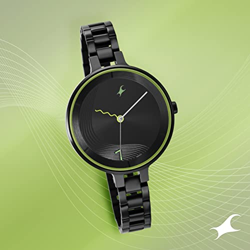 Fastrack Stunners Quartz Analog Black Dial Black Metal Strap Watch for Girls - NS6265NM01