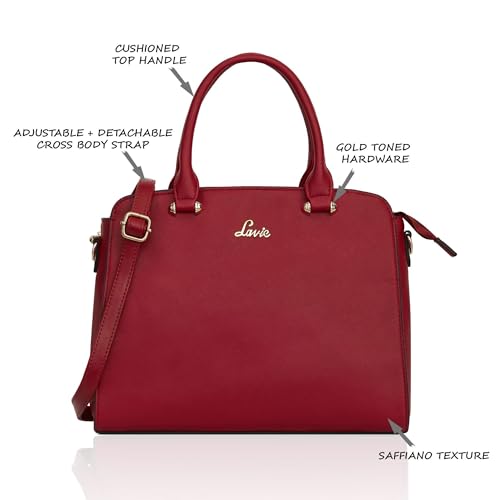 Lavie Women's Ushawu Medium Satchel Bag for Women | Satchel Handbag for Work | Ladies purse | Stylish Shoulder Bag | Gift for Women