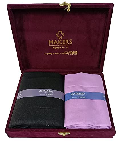 Raymond Fabrics Makers Men's Combo of Unstitched Poly Cotton Shirt and Trouser Fabric Set - Gift Pack (Multicolour_Free Size)