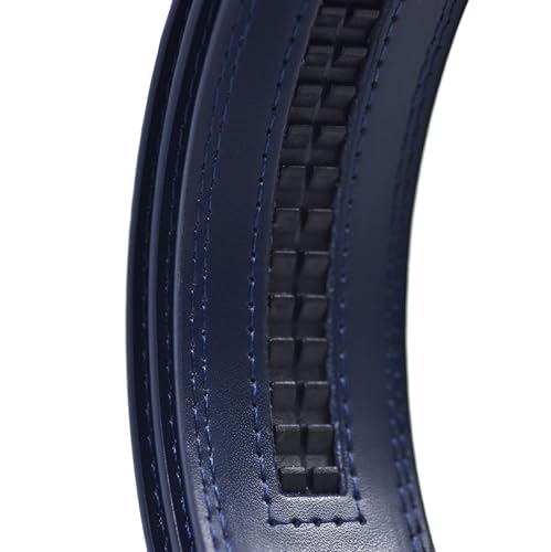 WildHorn Men's Genuine Leather Belt for Men| Premium Auto-Lock Buckle | Adjustable up to 48” | Formal & Casual Wear | Micro-Adjust Fit | Stylish Gift Box Included (MIDNIGHT NAVY)