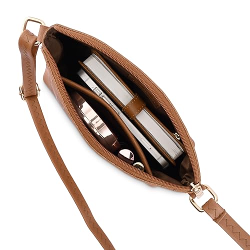 Fastrack Solid Sling Bag for Women, Girls and Ladies | Ladies Purse Handbag | with Adjustable Sling Straps and Zipper Closure Tan