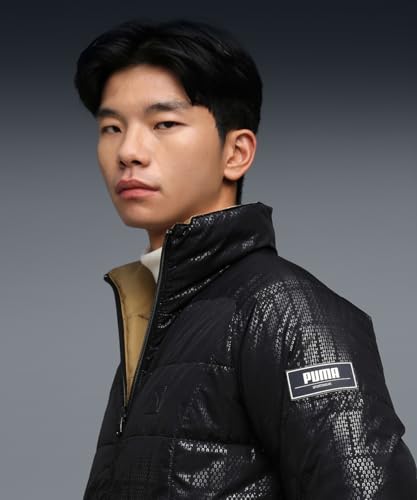 PUMA Men's A-Line Coat (633656_Black-Honey Butter