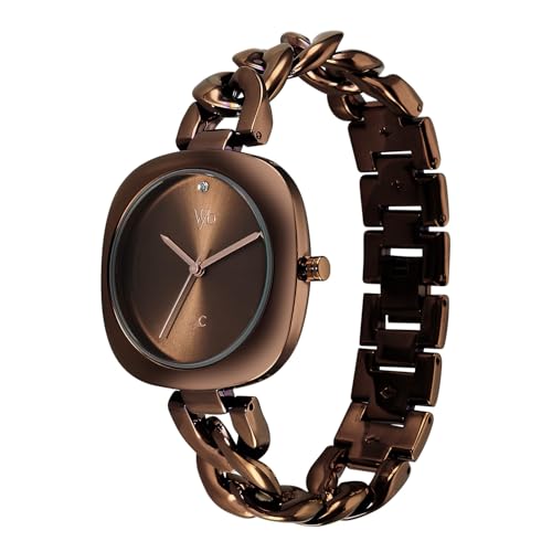 Fastrack Vyb Spotlight Quartz Analog Coffee Brown Dial Coffee Brown Alloy Strap Watch for Women - FV60109QM01W
