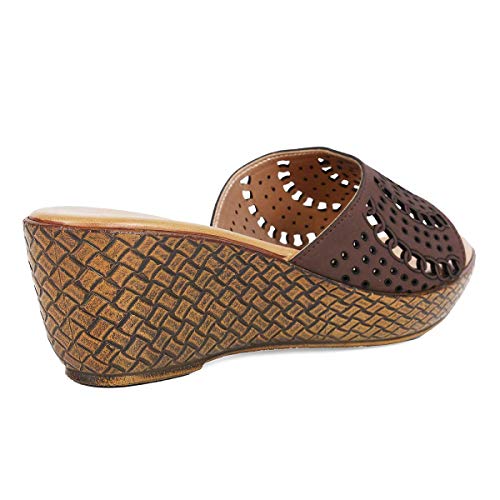 ROCIA Brown Cut Work Design Wedges