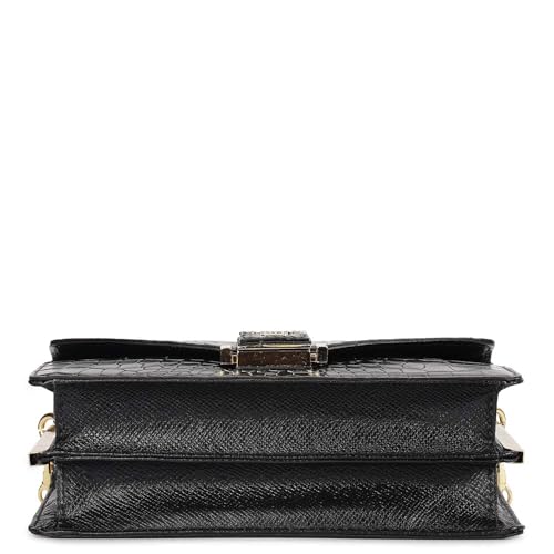 Da Milano Leather Shoulder Bag for Women - Black