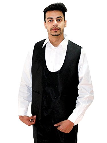 Matelco Men's Regular Fit 3-piece Suit (AD07RG01BK-XL_Black_X-Large)