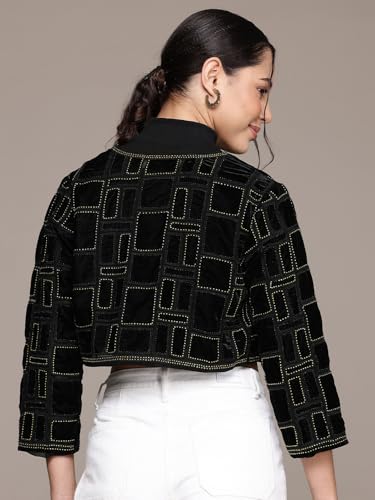 Ritu Kumar Black Geo Applique Jacket
