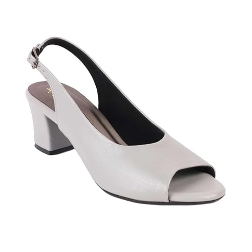 tresmode EDEE Grey Women's Block Heel Pumps in Size 4 UK / 37 EU