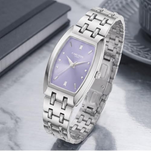 Carlton London Women's Watch Catherine Lavender Rectangle Dial CL-CT-SLVR