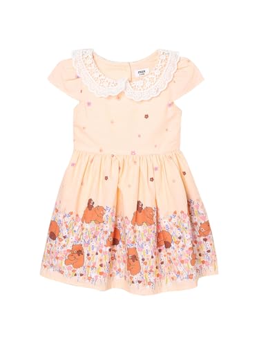 Max Girls Printed Dress(Pink_3-4 Y)