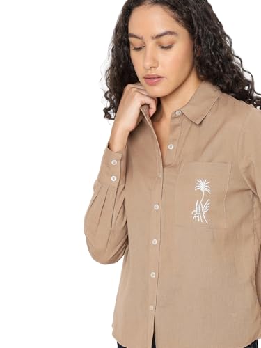 VERO MODA Women Regular Fit Brown Shirt