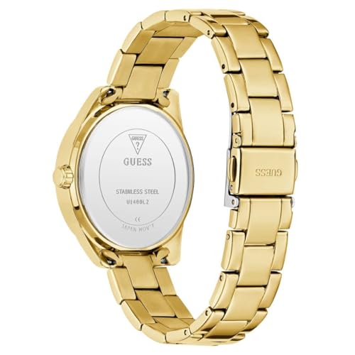GUESS Women Round Champagne Stainless Steel Analog Watch - U1480L2M