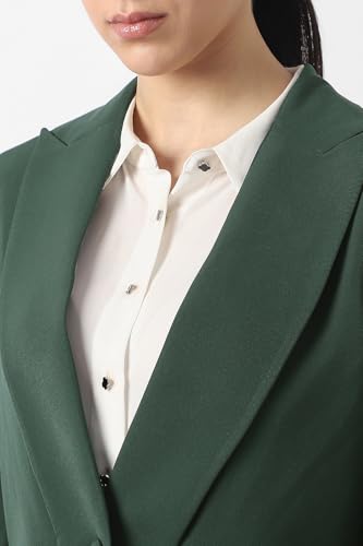 Women Green Solid Blazer