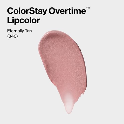 Revlon Liquid Lipstick with Clear Lip Gloss, ColorStay Overtime Lipcolor, Dual Ended with Vitamin E, 340 Eternally Tan, 4 ml