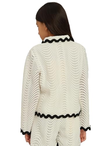 VERO MODA Girl's Self Design Regular Fit White Shirt