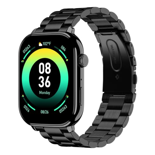 Noise Pulse 4 Max Smart Watch with AI Create (India's 1st Ever with Unlimited Watch Faces), AI Search, 1.96" AMOLED Display, Functional Crown, Premium Metallic Finish, Health Suite (Elite Black)