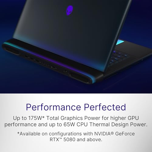 Alienware 16 Area-51 Gaming Laptop, AI Enabled Core Ultra 9 275HX Proc, 32GB DDR5, 2TB SSD, RTX 5080 16GB GDDR7 Graphics, 16.0" WQXGA 240Hz 500 nits Display, Liquid Teal Color, Win 11 + MSO'24,3.4kg