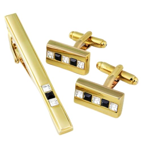 Peluche Golden Coloured Brass The Bling Bar - G - TS - Tiepin Set For Men