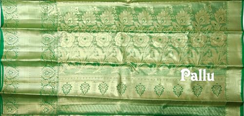 SREE KUMARAN Women's Traditional Handloom Kanchipuram Silk Pure Pattu Sarees | Unstitched Blouse (VSK125-1)