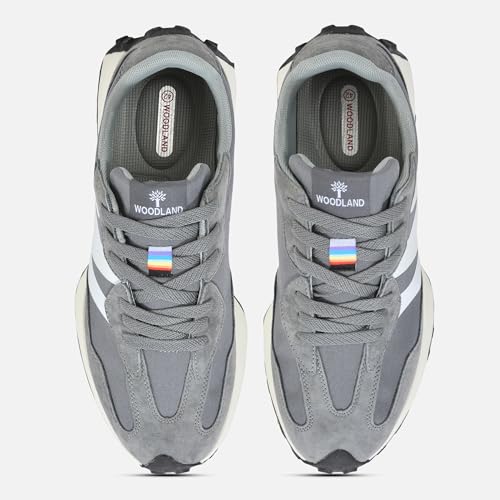 Woodland Men Grey Sneakers | Casual Shoes for Men, Outdoor Shoes, Comfortable Footwear, lace up Shoes, Durable Shoes