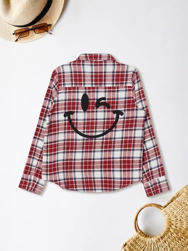 Max Girls Checked Regular Fit Shirt (Red_14-16 Y)