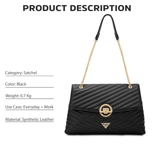 Lavie Signature Women's Denver Quilted Flap Satchel Handbag for Women | Satchel Bag for Work | Ladies purse | Stylish Shoulder Bag | Gift For Women