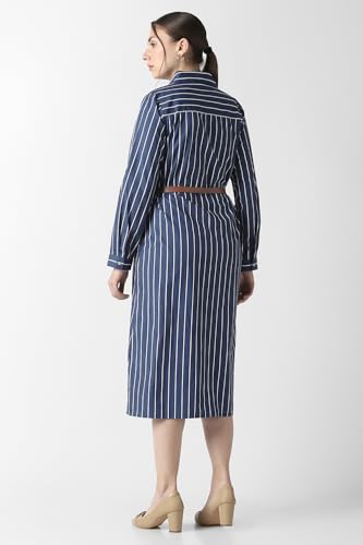 Women Navy Stripe Formal Dress