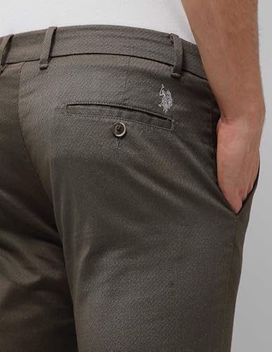 U.S.Polo Association Men's Slim Fit Textured Trousers