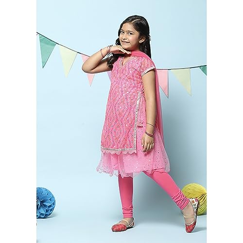 Biba Girls PRINTED A_LINE KID(KW5385_PINK_9)