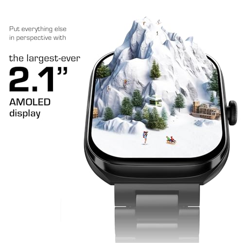 Noise ColorFit Ore Smart Watch with Largest-Ever 2.1" AMOLED Display with Ultra Thin Bezels, BT Calling, Functional Crown, Metal Build, Health Data with NoiseFit App, 7 Days Battery (Elite Silver)