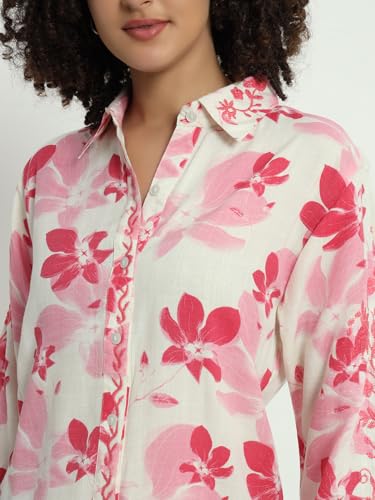 veldress21 Women Classic Stylish Office Shirt - Casual Office Wear (in, Alpha, 3XL, Plus, Pink)