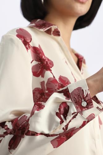 Women Cream Print Long Sleeves Shirt