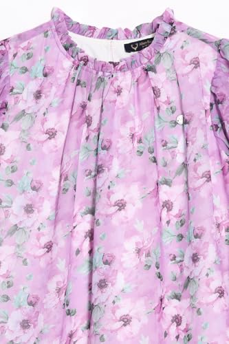 Allen Solly Girls Purple Printed Regular Fit Casual Dress