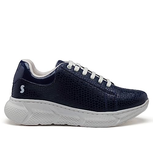 SOLETHREADS Gator | Casual Sneaker Lightweight Cushioned Lace-up Shoes for Women | Blue | 8UK