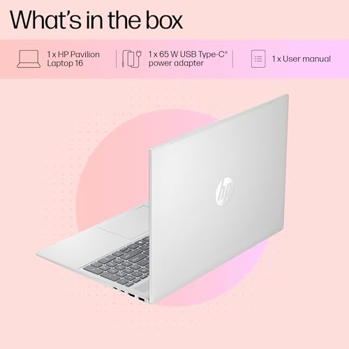 HP Pavilion 16 AI PC, AMD Ryzen 5 8540U, 16-inch, WUXGA, 16GB LPDDR5, 512GB SSD, AMD Radeon Graphics, 1080p FHD IR Camera/w Privacy Shutter, Backlit KB (Win 11, Silver, 1.79 kg), ag0019AU