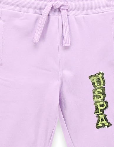 U.S. POLO ASSN. Kids Regular fit Girls Cotton Track Pants (UGTRK0142_Purple_12M)