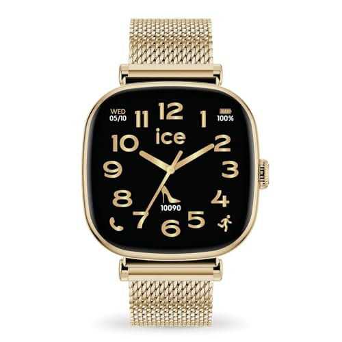 ICE-WATCH - ICE smart 2.0 Gold Milanese - Square gold smartwatch for women with stainless steel strap - 025234 (1.70 inches)