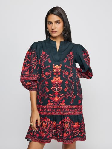 Label RITU KUMAR Dark Green Marlette Short Dress