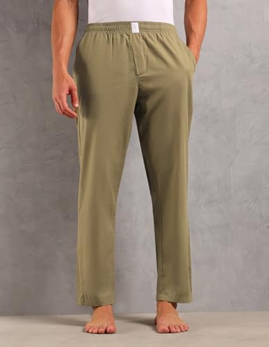 U.S. Polo ASSN. Mens Solid Cotton SS005 Sleep Sets(White|Khaki M