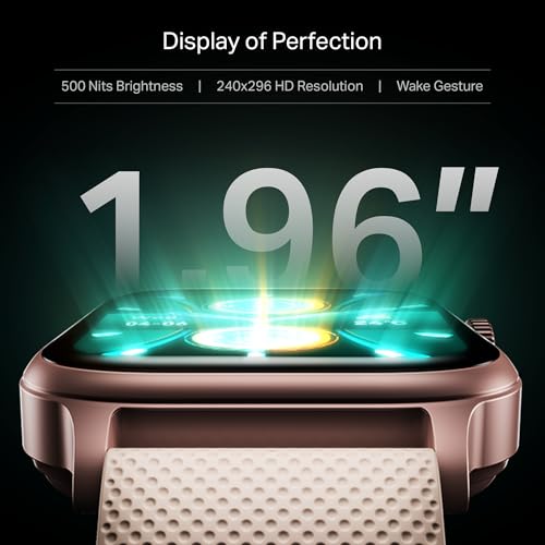 boAt Storm Infinity Plus w/20 Days Extensive Battery Life, Huge 680 mAh, Only Charge Once a Month, 1.96" Display, Functional Crown, Multiple Sports Modes, smart Watch for man & Woman (Cherry Blossom)