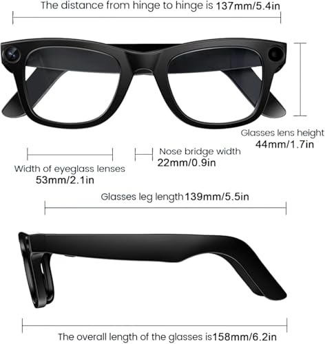Air Vision AI Smart Glasses with 8MP HD Camera for Hands-Free Photo and Video | AI Voice Assistant | Object Recognition | Bluetooth 5.3 | Dual Mic Noise Reduction Smart Wearable for Daily Use (B39)