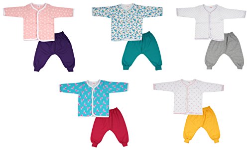 Fareto Unisex Cotton Clothing Set (Combo Pack-(2-7)-0-6 Months, Multi-Coloured, 0-6 Months) Multicolour