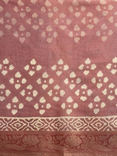 RAMRAJ COTTON Women Semi Silk Tissue Weaving Saree Brown SS284