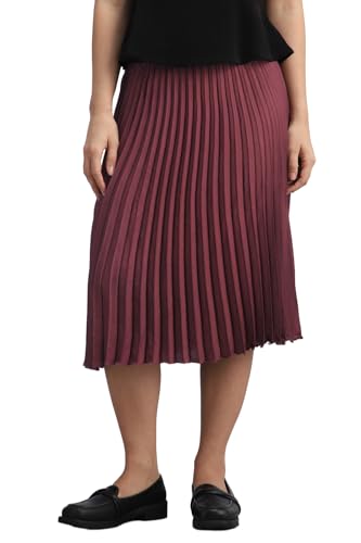 Women Maroon Solid Formal Skirt