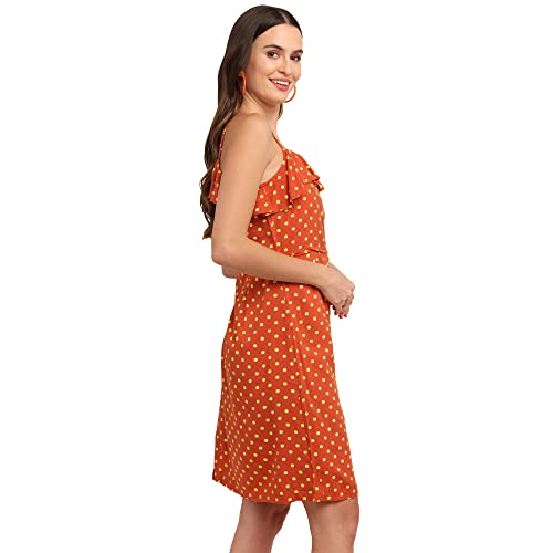 Zink London Women's Orange Printed Short Dress