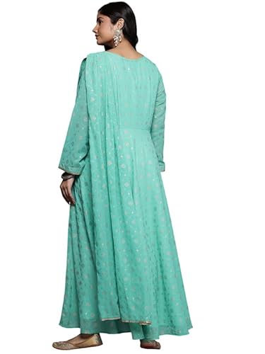 Ethnic Motifs Printed Sequence Detail Draped Maxi Dress